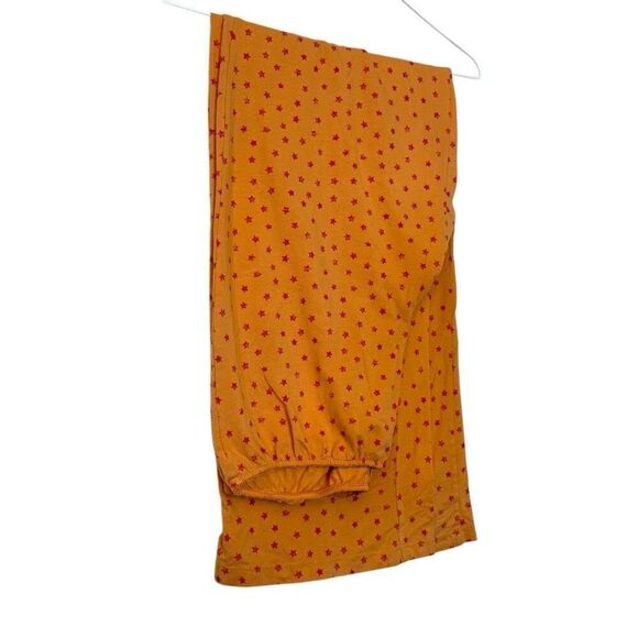Jasmine & Ginger Star Print Elastic Waist Orange Red Pajama Pants Size Medium - Picture 2 of 3